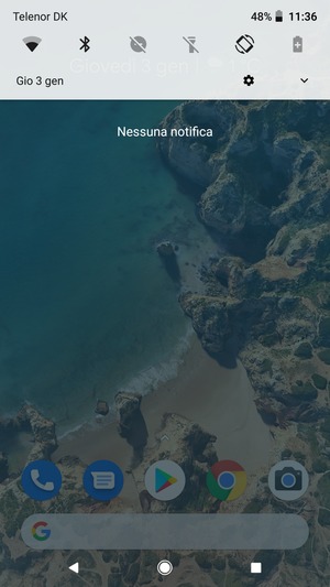 Scorri nuovamente verso il basso il menu in alto