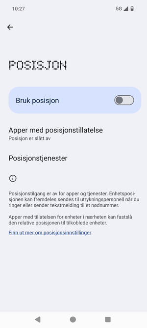Slå av Bruk posisjon