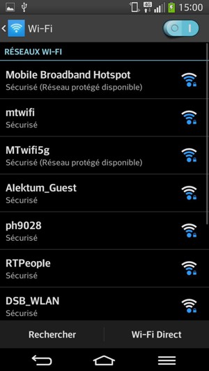Sélectionnez le réseau sans fil auquel vous souhaitez vous connecter