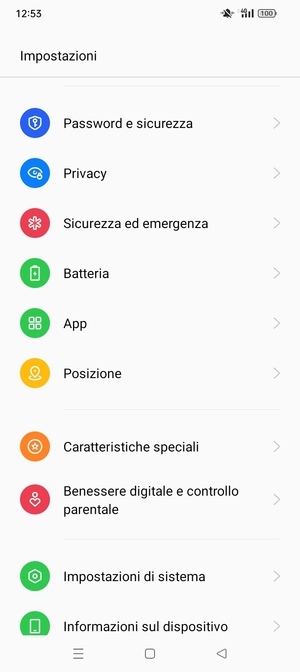 Scorri e seleziona Password e sicurezza