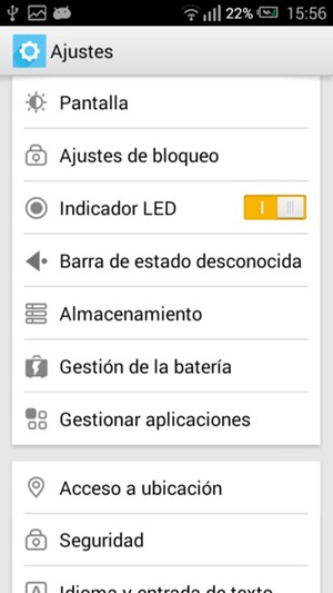 Desplácese y seleccione Gestión de la batería