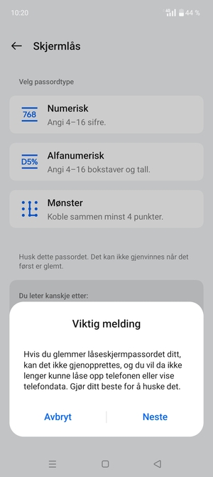 Velg Neste