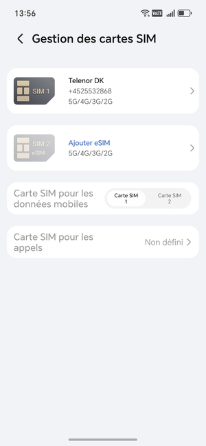 Sélectionnez Ajouter eSIM