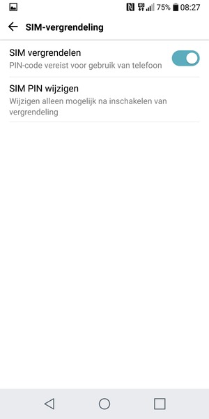 Selecteer SIM PIN wijzigen