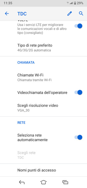 Disattiva Seleziona rete automaticamente