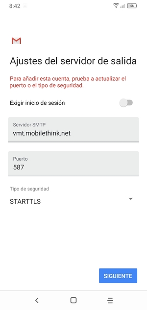 Seleccione Tipo de seguridad