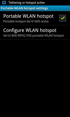 Your phone is now set up for use as a modem