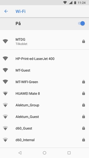 Du er nå koblet til Wi-Fi-nettverket