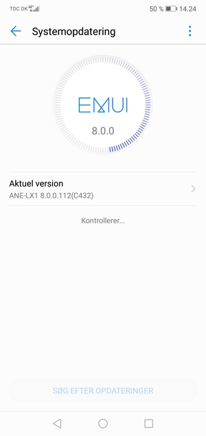 Hvis din telefon er opdateret, vil du se følgende skærmbillede