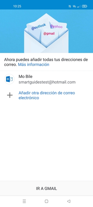 Seleccione IR A GMAIL