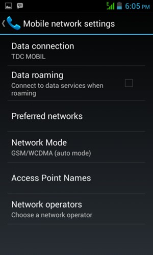 Select Access Point Names