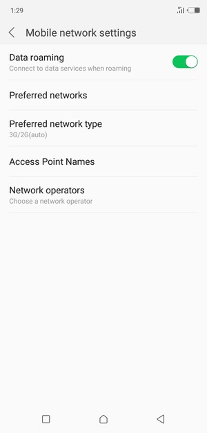 Turn Data roaming on or off