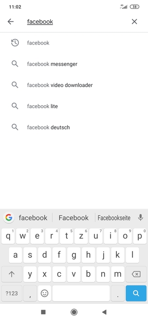Geben Sie den Namen der App ein und wählen Sie Suchen