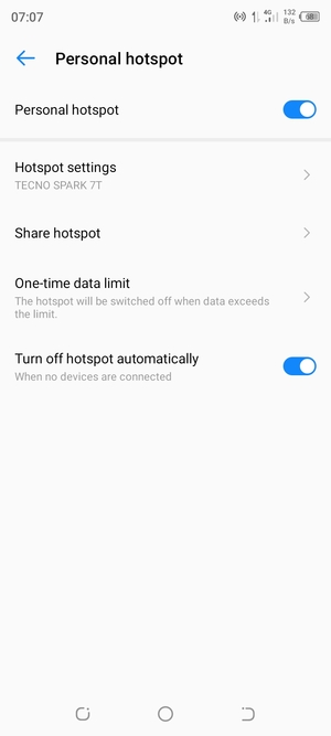 Your phone is now set up for use as a modem