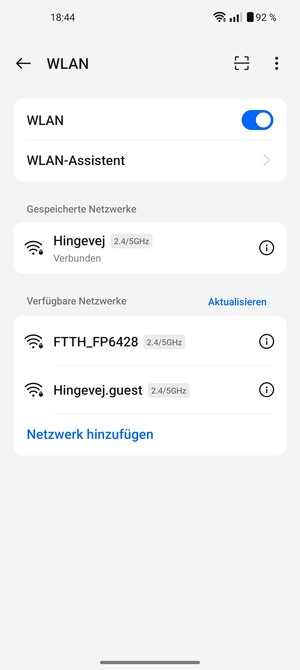 Sie sind nun mit dem WLAN-Netzwerk verbunden