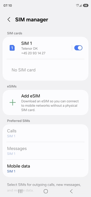 Select Add eSIM