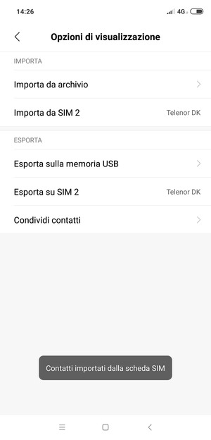 I tuoi contatti verranno salvati sul tuo account Google, e salvati sul tuo telefono la prossima volta che Google sarà sincronizzato.