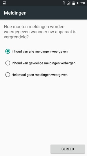 Selecteer uw voorkeursoptie en selecteer GEREED