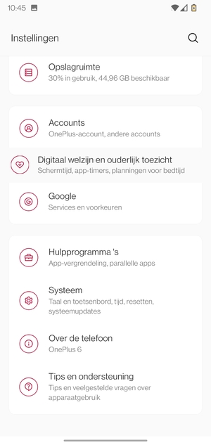 Scroll naar en selecteer Systeem
