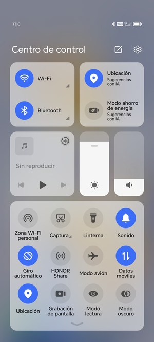 Deslice hacia abajo el menú superior de nuevo