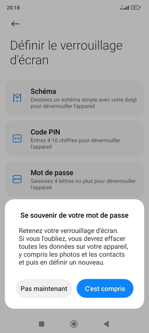 Sélectionnez C'est compris