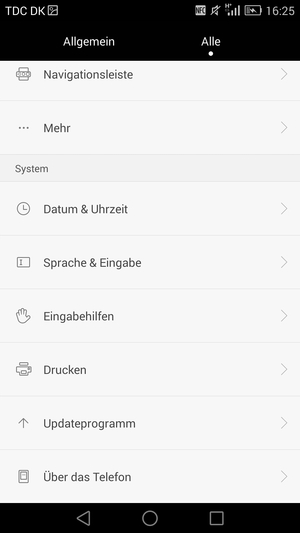 Scrollen Sie und wählen Sie Über das Telefon