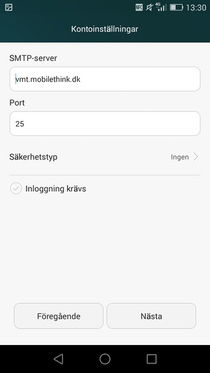 Avmarkera Inloggning krävs-rutan och välj Nästa
