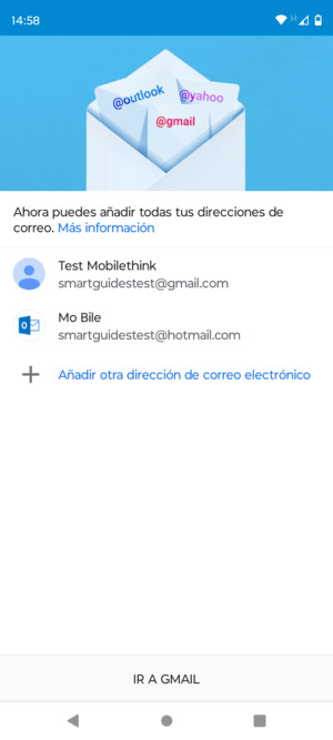 Seleccione IR A GMAIL