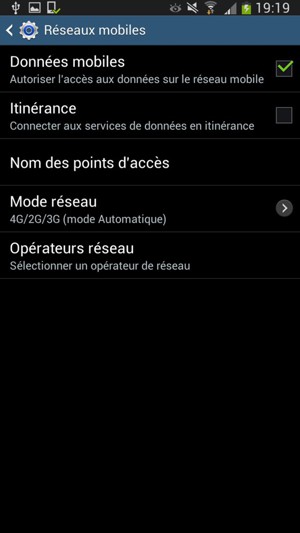 Sélectionnez Mode réseau