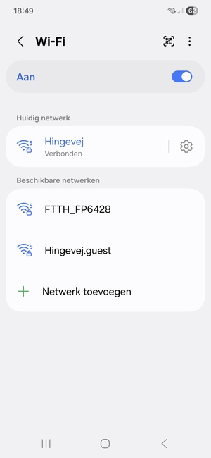 U bent nu verbonden met het WiFi-netwerk
