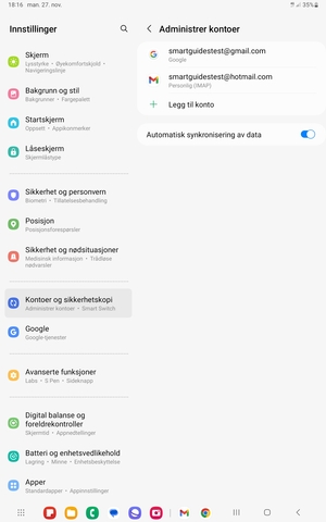 Velg din Google-konto