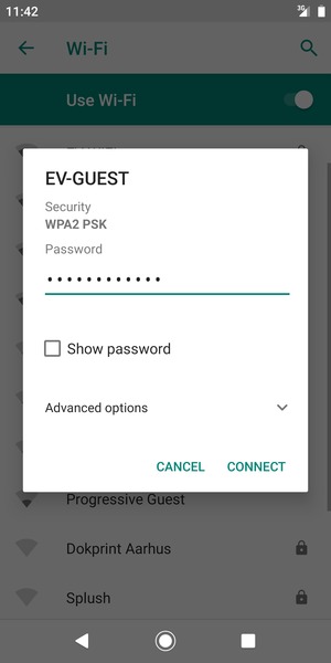 Enter the Wi-Fi password and select CONNECT