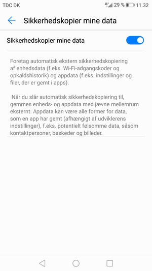Vælg Tilbage-knappen