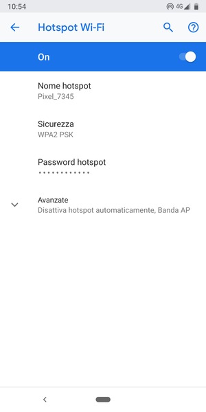 Il telefono è ora pronto per essere usato come modem