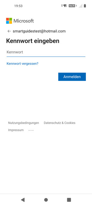Geben Sie Ihre Passwort ein und wählen Sie Anmelden