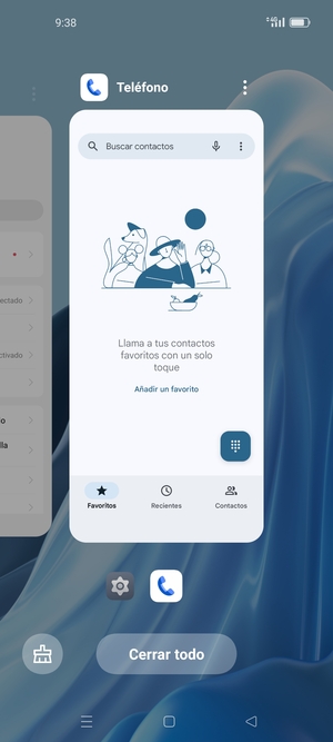 Seleccione Cerrar todo para cerrar todas las aplicaciones en ejecución