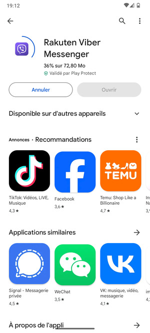 Veuillez attendre la fin de la procédure d'installation