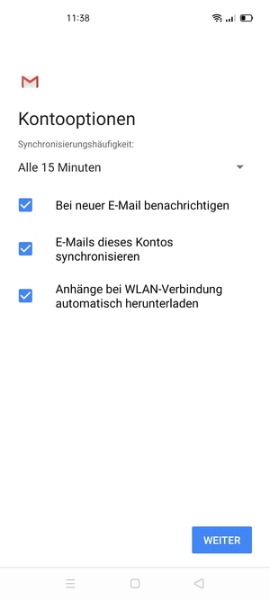 Wählen Sie WEITER