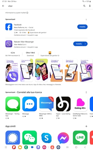Seleziona l'applicazione