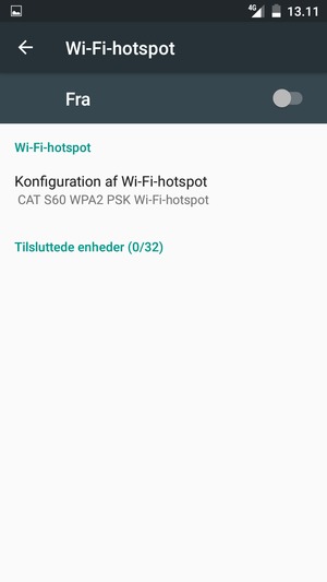 Vælg Konfiguration af Wi-Fi-hotspot