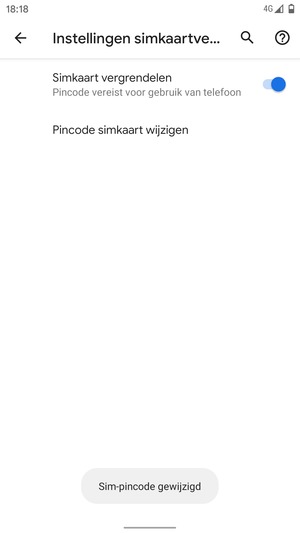 Uw Sim-pincode is gewijzigd