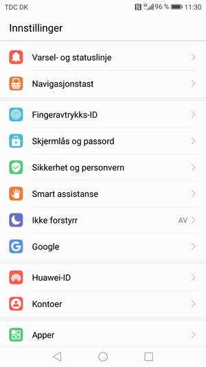 For å aktivere skjermlåsen, gå til Innstillinger-menyen og velg Skjermlås og passord