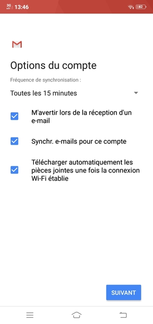 Sélectionnez SUIVANT