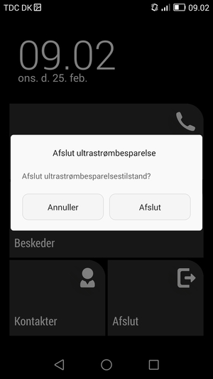Vælg Afslut