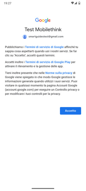 Seleziona Accetto