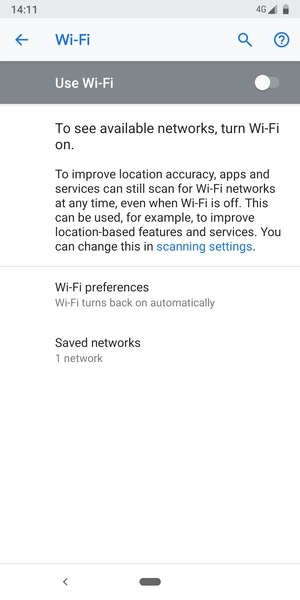 Turn on Use Wi-Fi