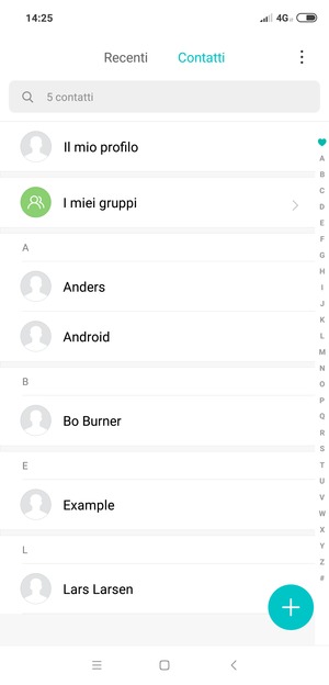 Seleziona il tasto Menu