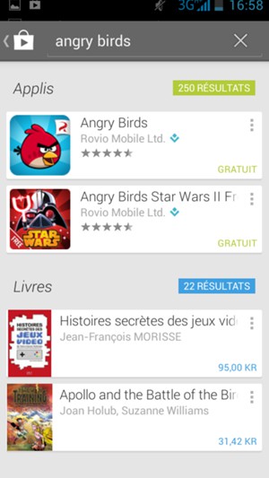 Sélectionnez l'appli