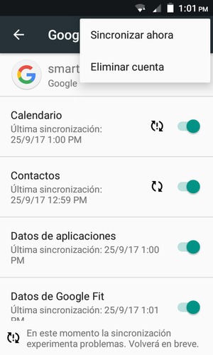 Seleccione Sincronizar ahora