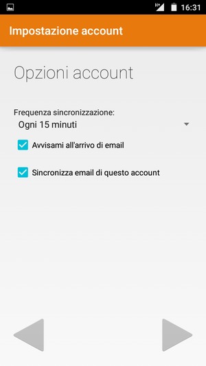 Seleziona AVANTI